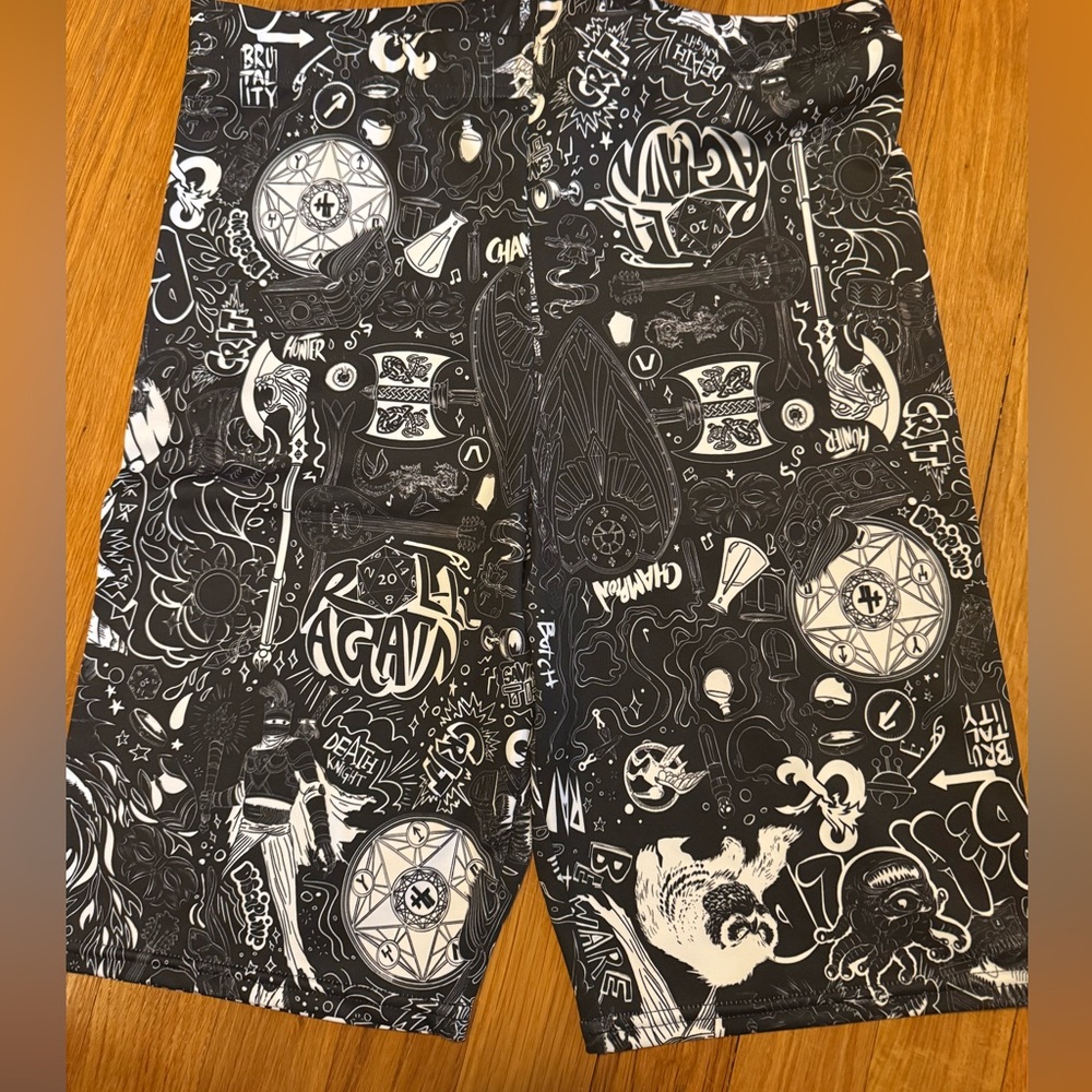 BlackMilk Black and White Graphic Bike Shorts